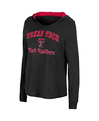Women's Colosseum Black Texas Tech Red Raiders Catalina Hoodie Long Sleeve T-Shirt