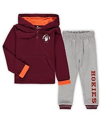 Toddler Boys Colosseum Maroon, Heathered Gray Virginia Tech Hokies Poppies Hoodie and Sweatpants Set