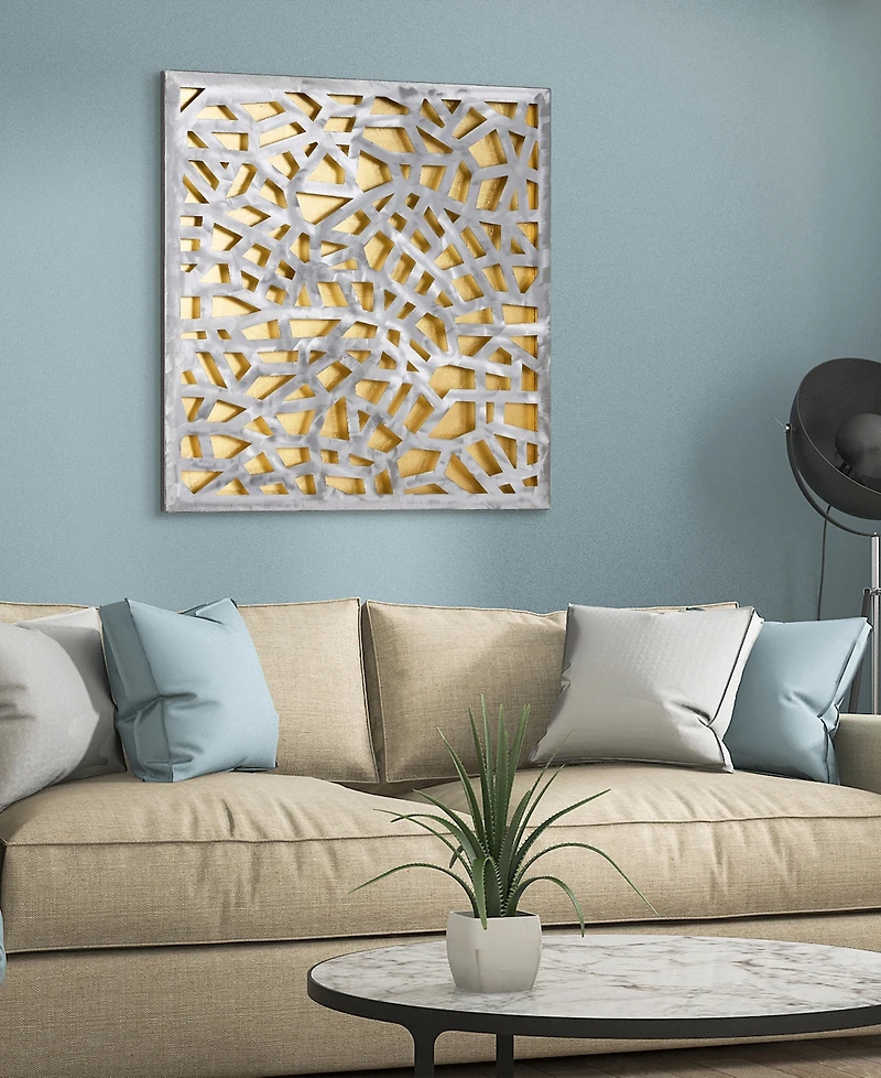 Empire Art Direct Enigma Polished Steel Leaf 3D Abstract Metal Wall Art