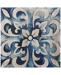 Empire Art Direct 'Cobalt Tile Ii' Fine Giclee Printed Directly On Hand Finished Ash Wood Wall Art, 24" x 24"