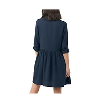 Ripe Maternity Demi Tencel Shirt Dress Navy