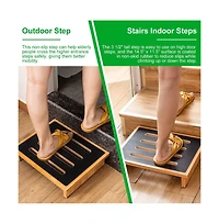 StrongTek Wooden Portable One Step Stool With Non-Slip Rubber Stepping Surface, 440 Lbs Capacity