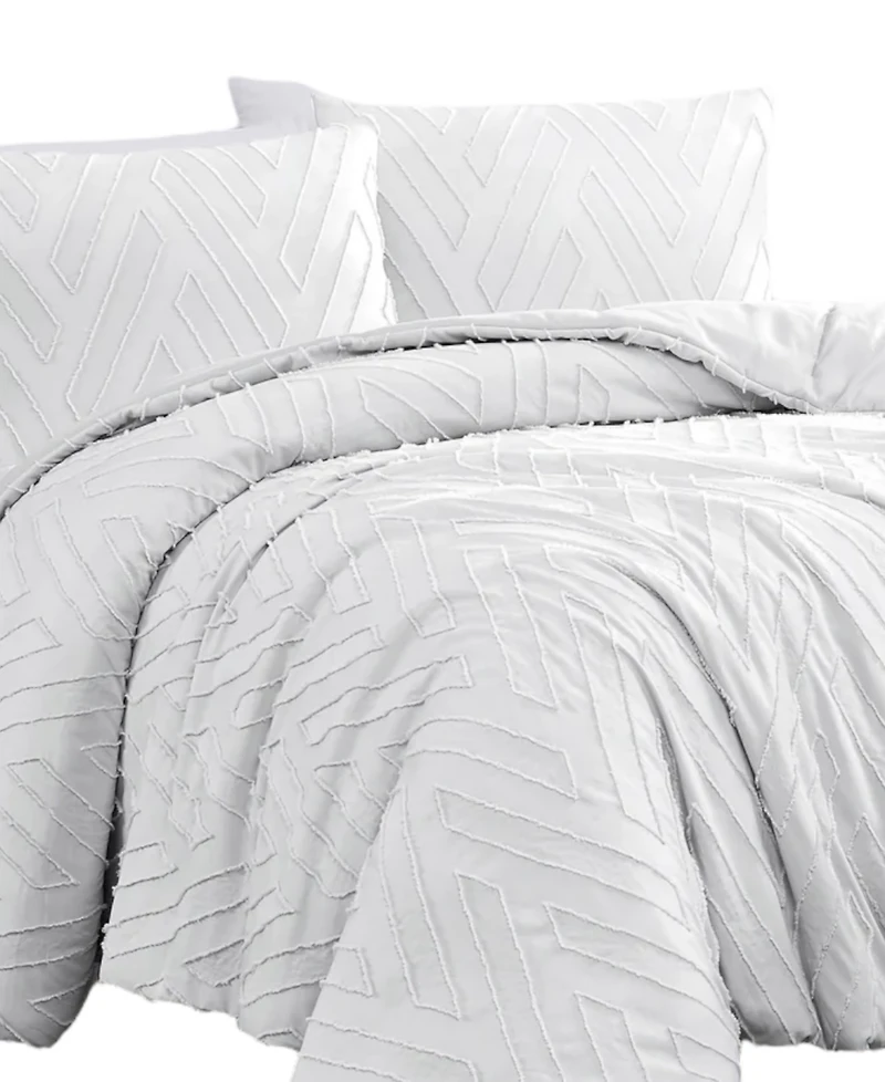 Southshore Fine Linens Chevron Clipped Jacquard 3-Pc. Comforter Set, King