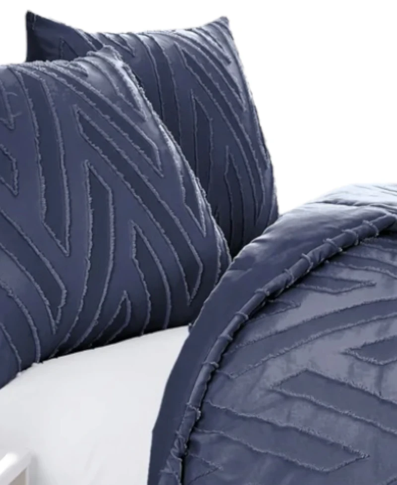 Southshore Fine Linens Chevron Clipped 3-Pc. Jacquard Comforter Set, Twin