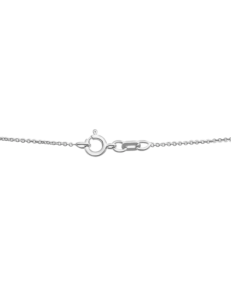Macy's Blue Topaz (1/5 ct.t.w) Moon Pendant Necklace in Sterling Silver
