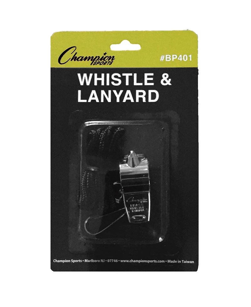 Champion Sports Metal Whistle Lanyard Pack, Set of 6