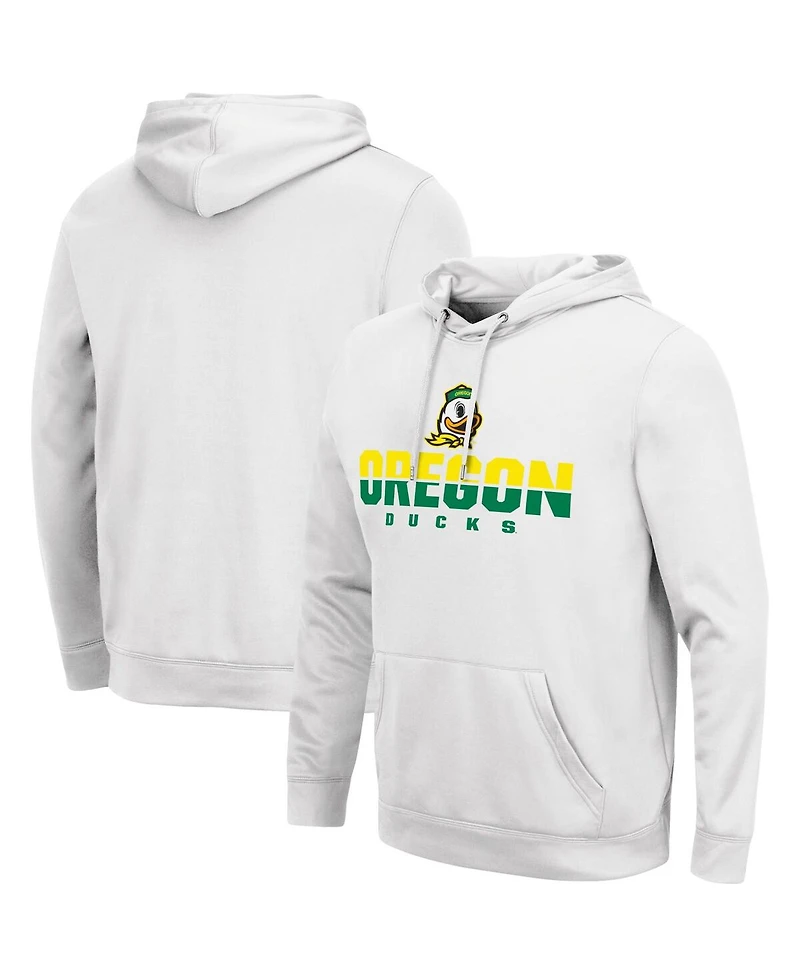 Men's Colosseum White Oregon Ducks Lantern Pullover Hoodie