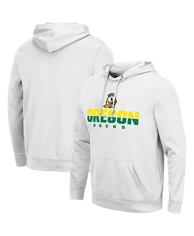 Men's Colosseum White Oregon Ducks Lantern Pullover Hoodie