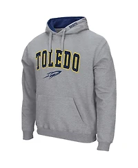 Men's Colosseum Heathered Gray Toledo Rockets Arch and Logo Pullover Hoodie