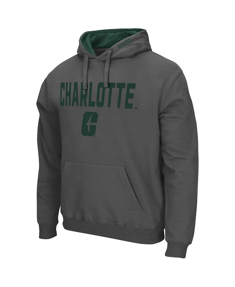Men's Colosseum Charlotte 49ers Arch and Logo Pullover Hoodie
