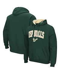 Men's Colosseum Green South Florida Bulls Arch and Logo Pullover Hoodie