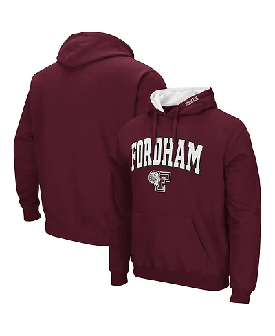 Men's Colosseum Maroon Fordham Rams Arch and Logo Pullover Hoodie