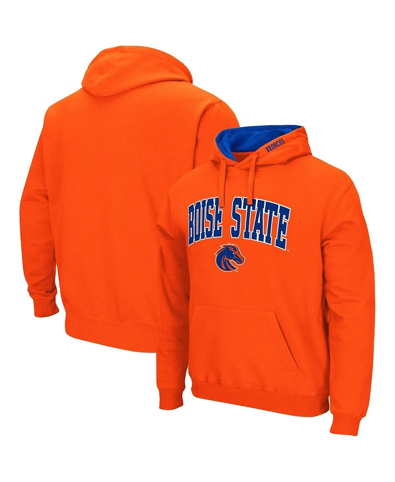 Men's Colosseum Orange Boise State Broncos Arch & Logo 3.0 Pullover Hoodie