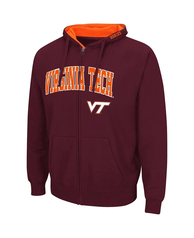 Colosseum Men's Virginia Tech Hokies Arch & Logo 3.0 Full-Zip Hoodie