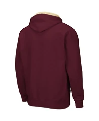 Men's Colosseum Maroon Texas State Bobcats Arch and Logo 3.0 Full-Zip Hoodie