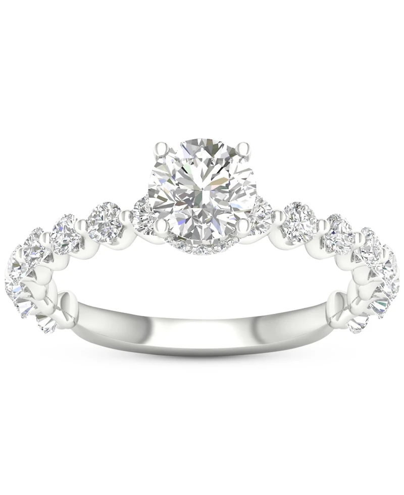 Igi Certified Round Diamond Engagement Ring (1-1/2 ct. t.w.) in Platinum