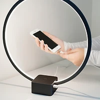Circle 15" Dimmable Modern Led Desk Lamp with Usb Port
