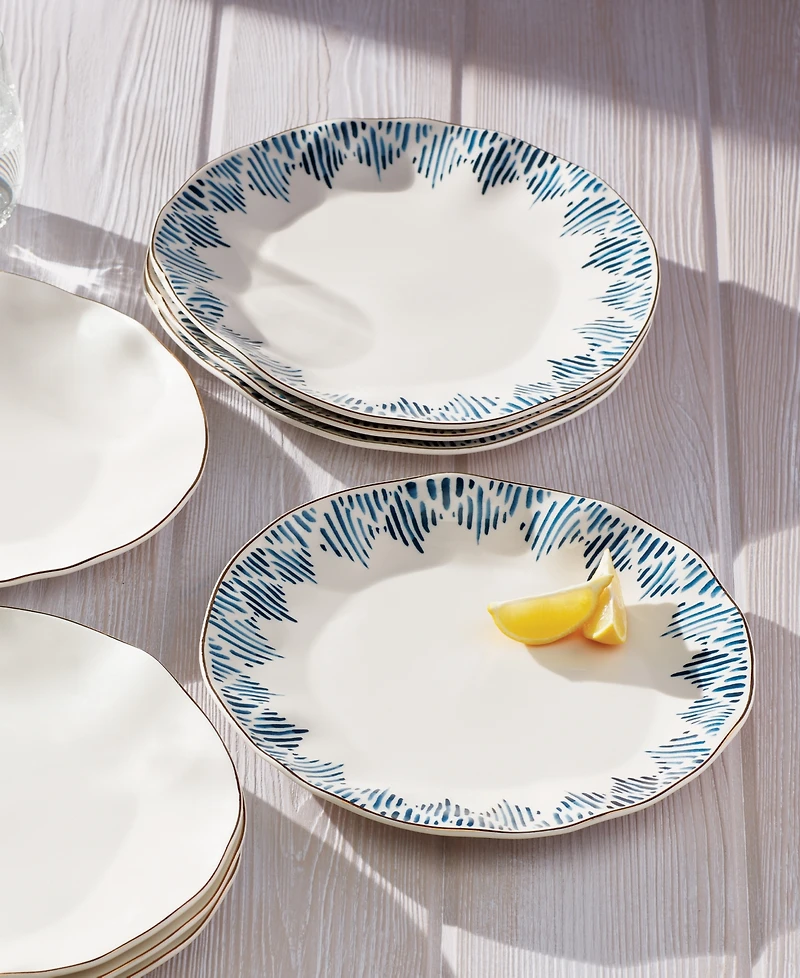 Lenox Blue Bay Dinner Plate Set/4 Ikat