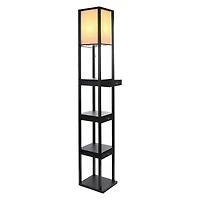 Maxwell Drawer 72" Led Shelf Floor Lamp with Lantern Shade