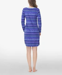 Ink+Ivy Women's Long Sleeve Henley Sleepshirt