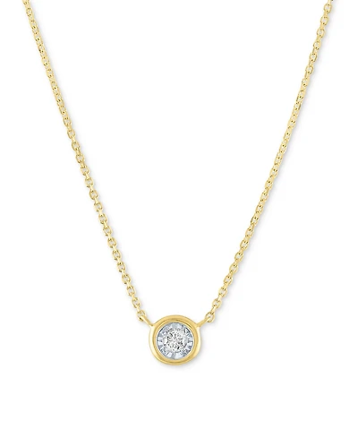 Diamond Bezel 18" Pendant Necklace (1/20 ct. t.w.) 10k White or Yellow Gold