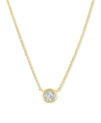 Diamond Bezel 18" Pendant Necklace (1/20 ct. t.w.) 10k White or Yellow Gold