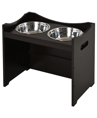 PawHut Elevated Pet Bowls Stainless Steel Bowl Adjustable Dog Bowl Platform