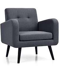 Mid Century Accent Chair Fabric Arm Single Sofa