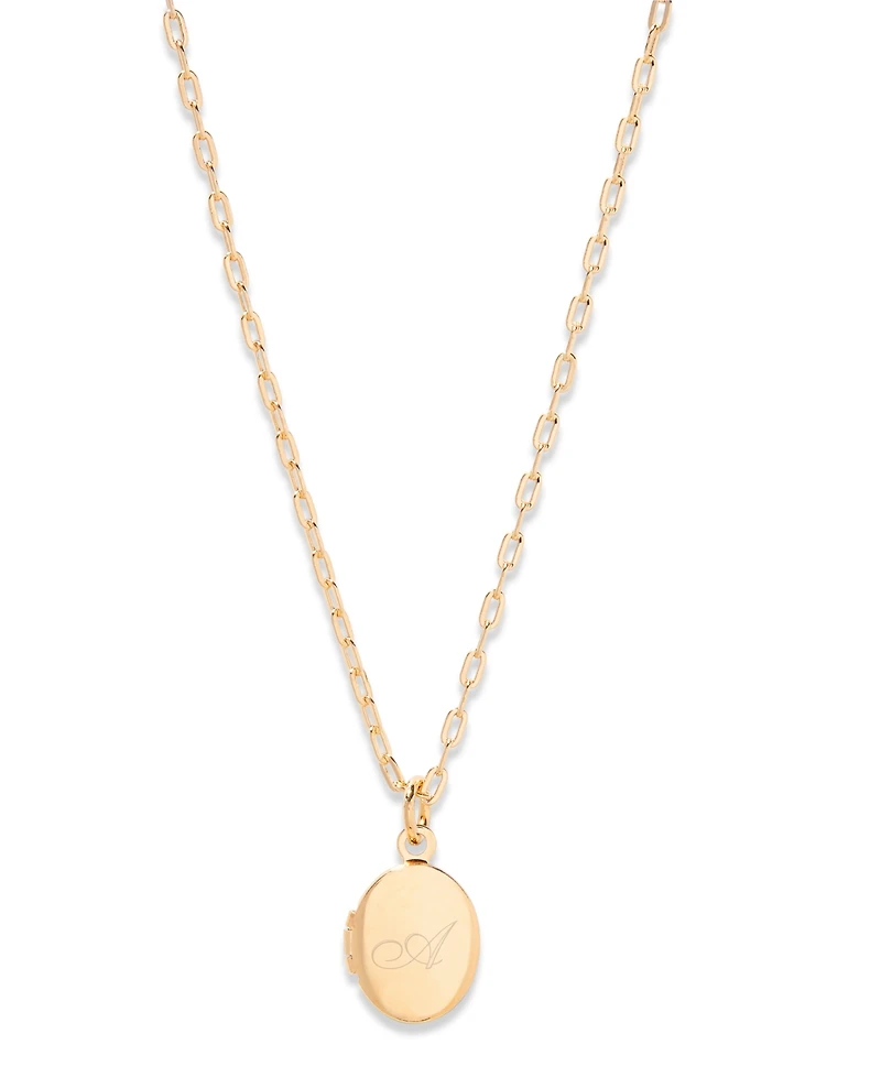 brook & york Isla Initial Petite Oval Locket Necklace