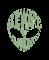 La Pop Art Men's Beware of Humans Word Short Sleeve T-shirt
