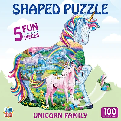 Masterpieces Unicorn Family - 100 Piece Shaped Jigsaw Puzzle