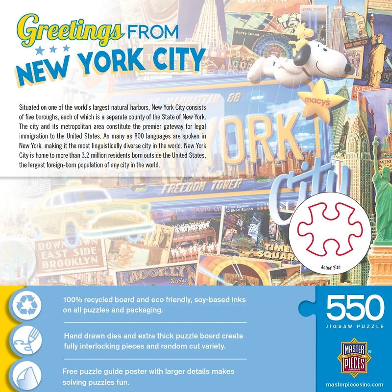 Masterpieces Greetings From New York - 550 Piece Jigsaw Puzzle