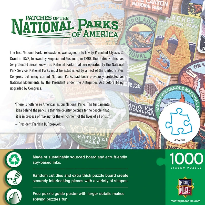 MasterPieces Patches of the National Parks 1000 Piece Jigsaw Puzzle