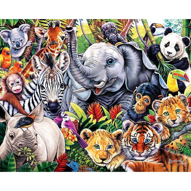 Masterpieces World of Animals 4-Pack 100 Piece Jigsaw Puzzles