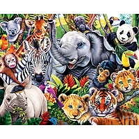 Masterpieces World of Animals 4-Pack 100 Piece Jigsaw Puzzles