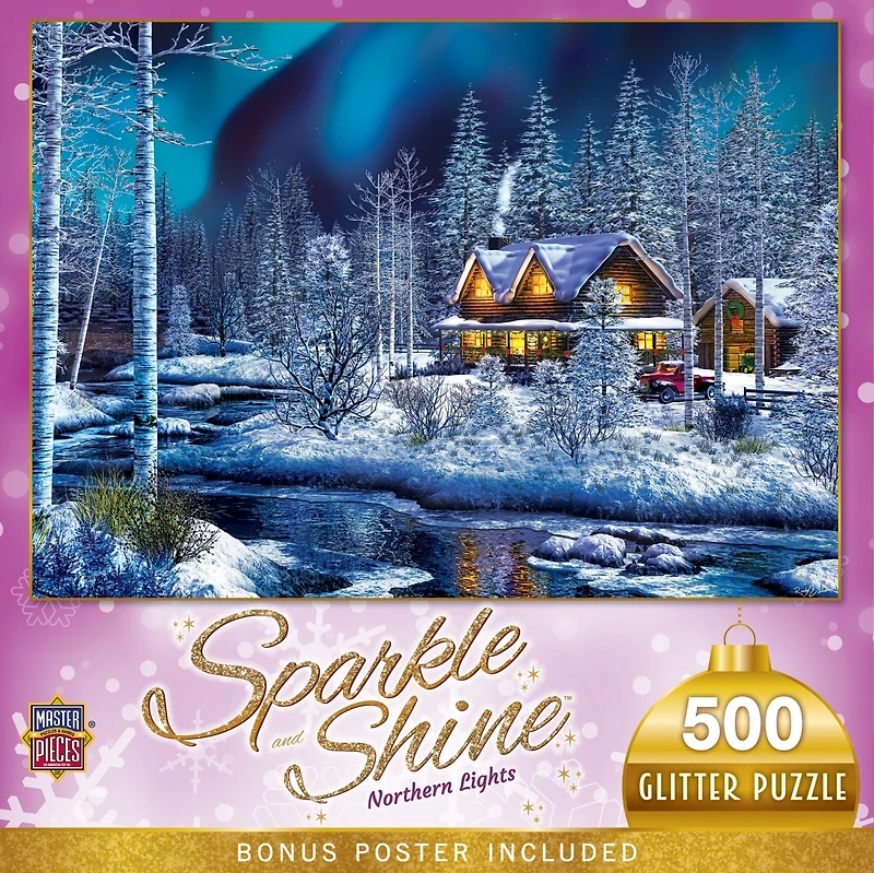 MasterPieces Sparkle & Shine - Northern Lights 500 Piece Glitter Puzzle