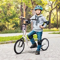 Aosom Youth Scooter Kick Scooter Front and Rear Dual Brakes,