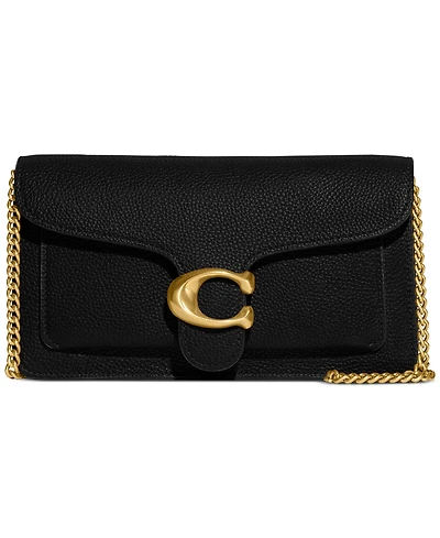 Coach Polished Pebble Leather Tabby Chain Clutch