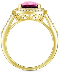 Lab-Grown Ruby (2-1/2 ct. t.w.) and White Sapphire (1/2 Ring 14k Gold-Plated Sterling Silver