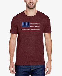 La Pop Art Men's Premium Blend Word American Flag T-shirt