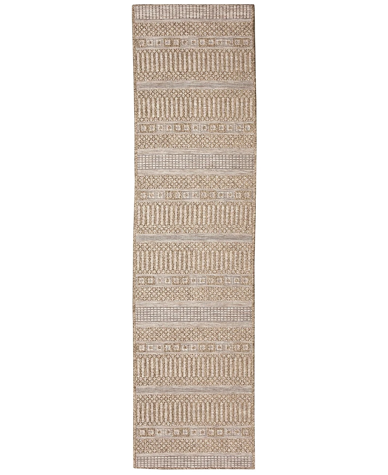 Liora Manne' Orly Stripe 1'11" x 7'6" Runner Outdoor Area Rug