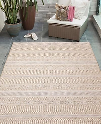 Liora Manne' Orly Stripe 6'6" x 9'3" Outdoor Area Rug