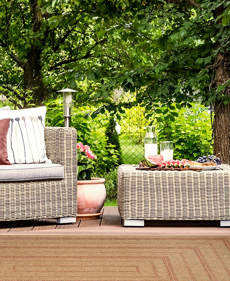 Liora Manne' Sahara Multi Border 7'10" x 9'10" Outdoor Area Rug