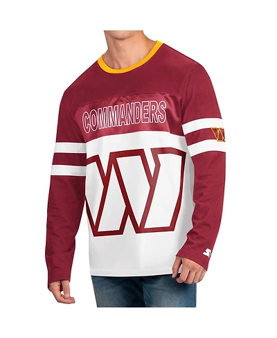 Men's Starter Burgundy, White Washington Commanders Halftime Long Sleeve T-shirt
