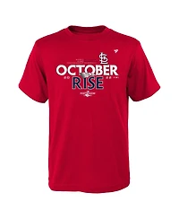 Big Boys Fanatics Red St. Louis Cardinals 2022 Postseason Locker Room T-shirt