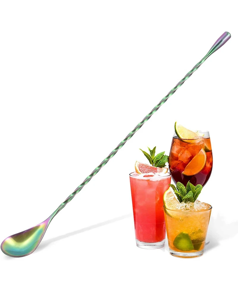 Premium 12 Inch Spiral Stainless Steel Cocktail Spoon