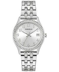 Caravelle designed by Bulova Women's Crystal Stainless Steel Bracelet Watch 32mm Gift Set