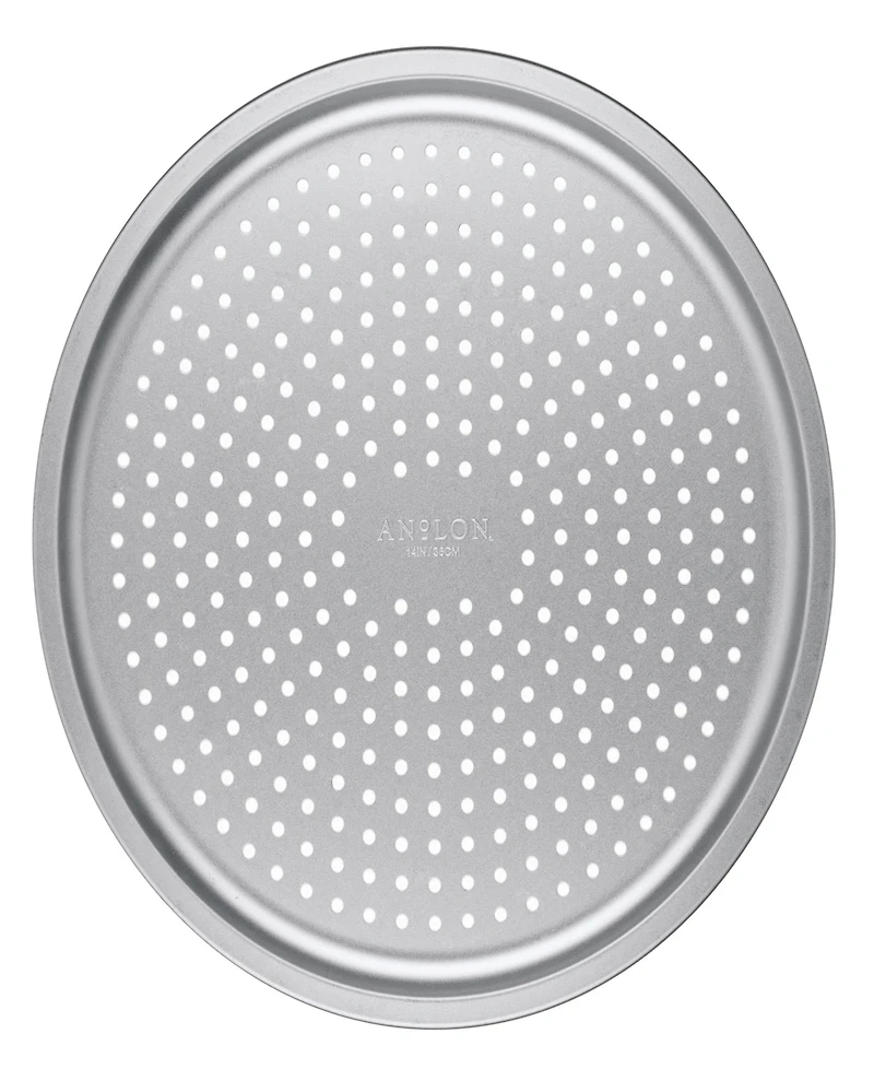 Anolon Pro-Bake Bakeware Aluminized Steel Perforated Pizza Pan, 14"