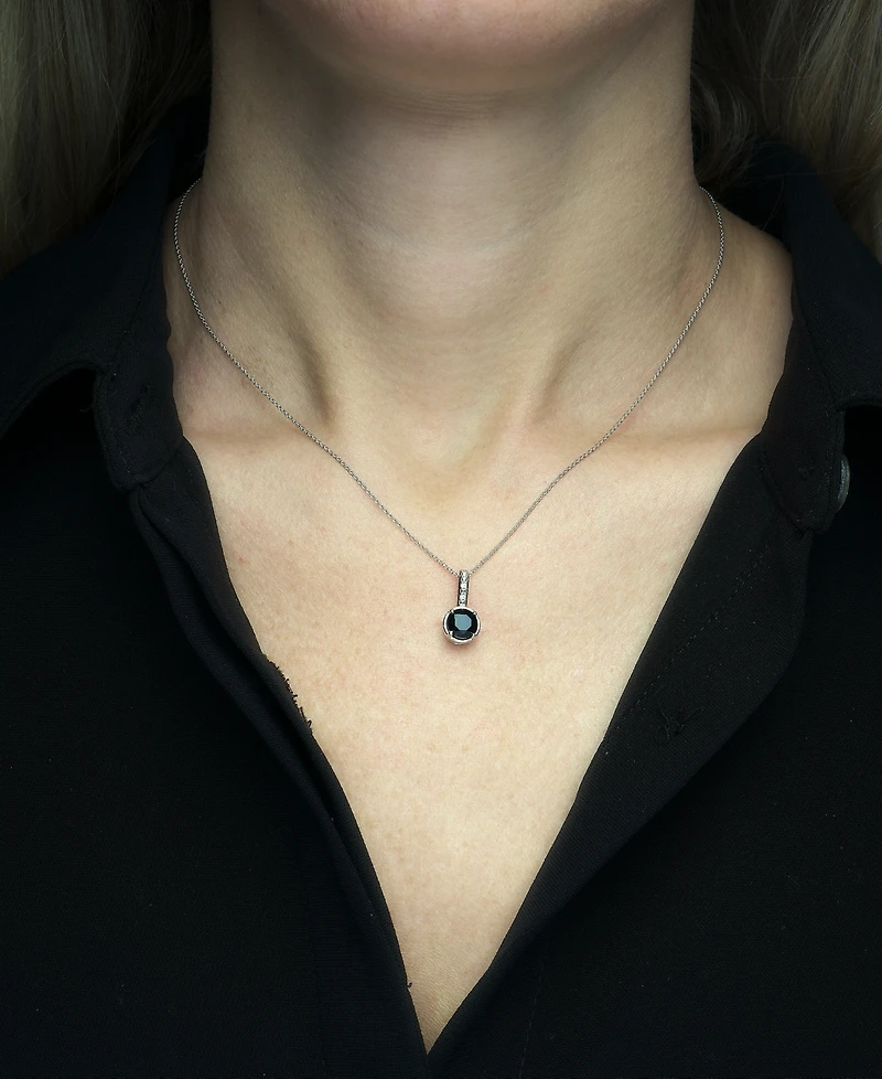 3-Pc. Set Onyx & Diamond Accent Pendant Necklace, Ring and Hoop Earrings in Sterling Silver