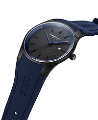 Kenneth Cole New York Men's Modern Classic Blue Silicone Strap Watch 42mm